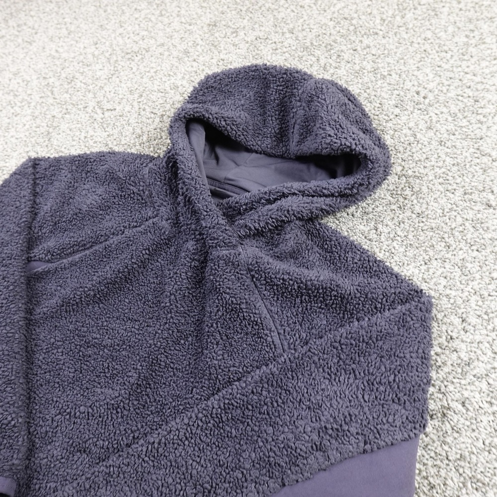 Nike Hoodie Womens XS Blue Sherpa Therma Fleece Pullover Sweatshirt‎ Sweater Gym